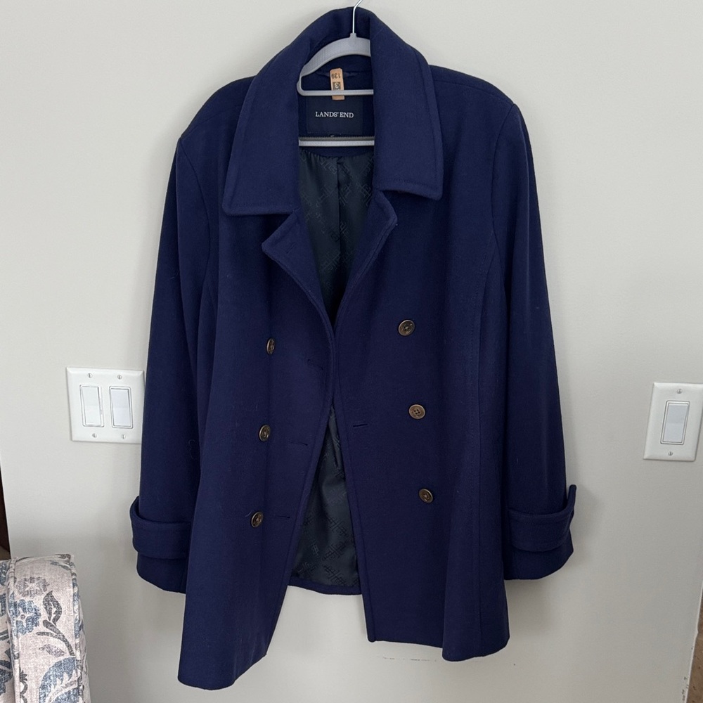 Lands' End Women's Classic Blue Peacoat